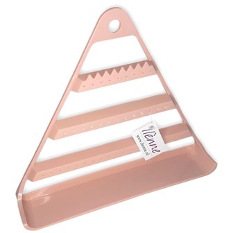 Earring rack - Triangle light pink 29x5.3x25.5 cm - plastic