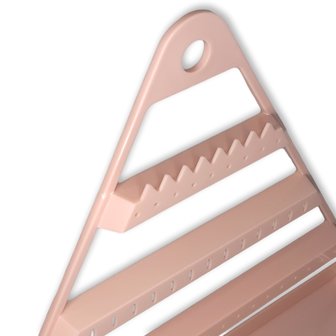Oorbellenrekje - Driehoek licht roze 29x5,3x25,5 cm - kunststof