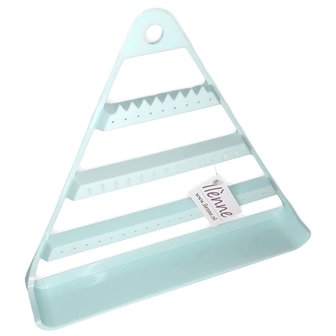 Earring rack - Triangle light blue 29x5.3x25.5 cm - plastic