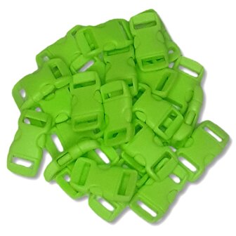 Paracord sluiting - fel groen - plastic - 25 stuks - voor armband