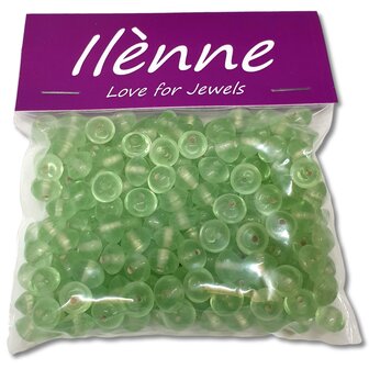 Perles en verre vert menthe - ovale plat - 9 x 6 mm - 125 grammes - perles hobby adultes