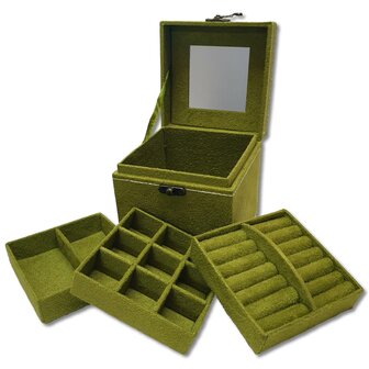 Jewelery box / jewelery box square olive green