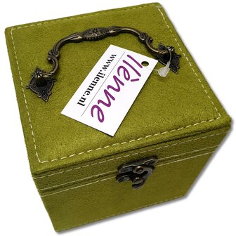 Jewelery box / jewelery box square olive green