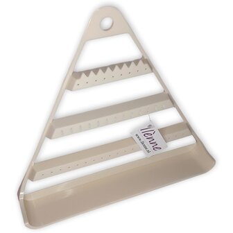 Earring rack - Triangle Cream white 29x5.3x25.5 cm - plastic
