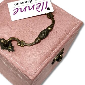 Sieradendoos meisjes - vierkant  - Oud roze - sieradendoosje / juwelenkistje 