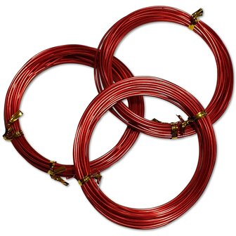 Aluminum wire - 1.5 mm - Red - 15 meters (3x 5 meters)