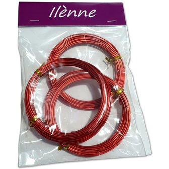 Aluminum wire - 1.5 mm - Red - 15 meters (3x 5 meters)