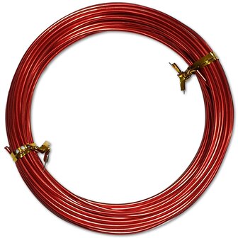 Aluminium draad - 1,5 mm  - Rood - 15 meter (3x 5 meter)