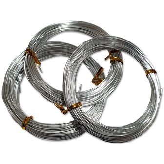 Aluminium draad - 1,5 mm  - Zilver - 15 meter (3x 5 meter)