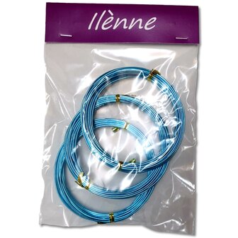 Aluminum wire - 1.5 mm - Light blue - 15 meters (3x 5 meters)