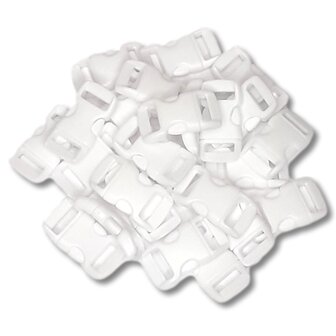 Paracord sluiting - Wit - plastic - 25 stuks - voor armband
