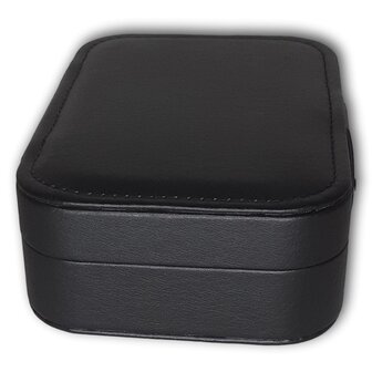 Sieraden etui / reisetui - Zwart met spiegeltje - sieradendoosje voor op reis