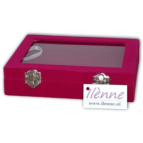 Boîte à bijoux avec couvercle - 20x15 cm - Rose Fuchsia - Boîte à bagues