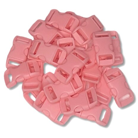 Paracord sluiting - licht roze - plastic - 25 stuks - voor armband