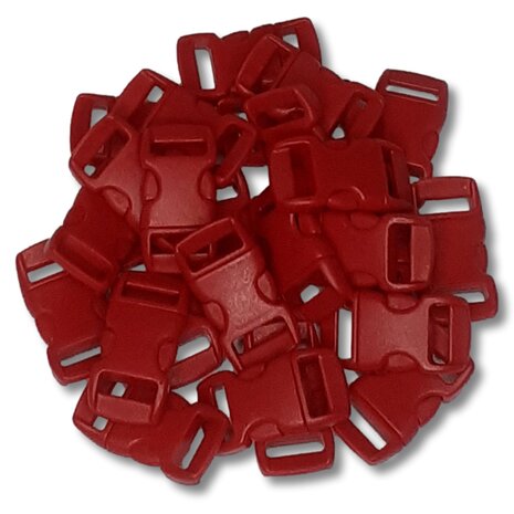 Paracord sluiting - Rood - plastic - 25 stuks - voor armband