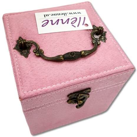 Boîte à bijoux / boîte à bijoux carrée rose clair