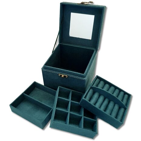 Boîte à bijoux / boîte à bijoux carré vert