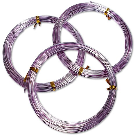 Fil d'aluminium - 1,5 mm - Lilas - 15 mètres (3x 5 mètres)