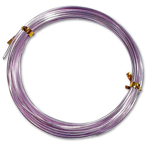 Fil d'aluminium - 1,5 mm - Lilas - 15 mètres (3x 5 mètres)