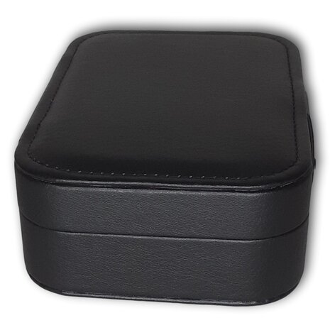 Sieraden etui / reisetui - Zwart met spiegeltje - sieradendoosje voor op reis