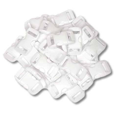 Paracord sluiting - Wit - plastic - 25 stuks - voor armband