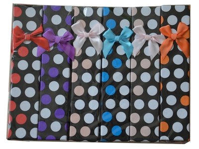 Cadeaudoosjes armband - gekleurd met stipjes - met strikje - karton rechthoek