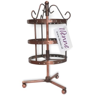 Oorbellenrekje - oorbellen molen koper - 36 paar - 11x11x23 cm