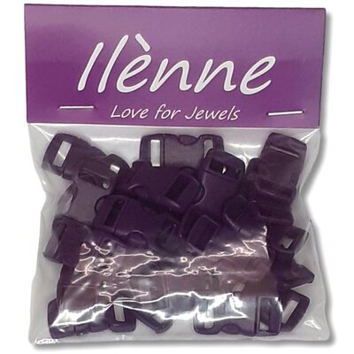 Paracord sluiting - Donker paars - plastic - 25 stuks - voor armband