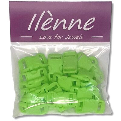 Paracord sluiting - fel groen - plastic - 25 stuks - voor armband