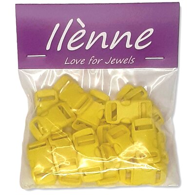 Paracord sluiting - Geel - plastic - 25 stuks - voor armband