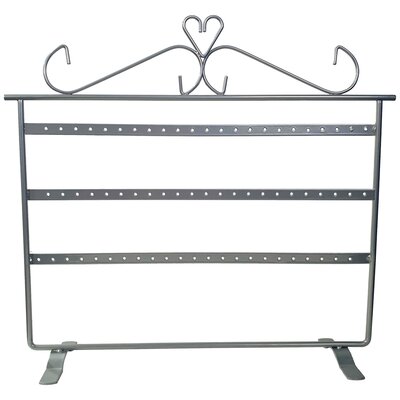 Oorbellenrekje - Zilver grijs - 33 paar - 32x9x28,5cm - Metaal