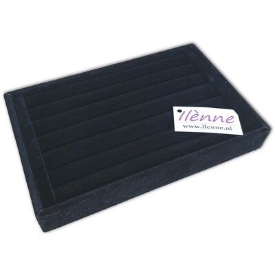 Ring box - 23x15x3 cm - black - store without lid / rings