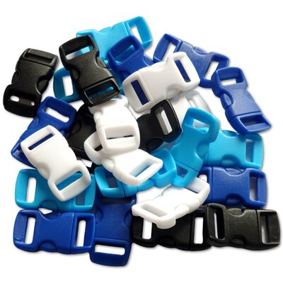 Paracord sluiting - Blauw Navy Mix - plastic - 25 stuks - voor armband