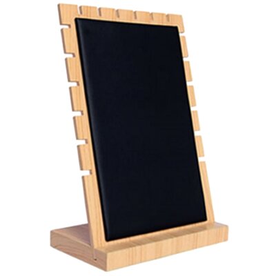 Kettinghouder - hout met zwart imitatieleer -17,5x10x25xcm