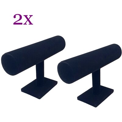 2x Armbanden houder & horloge houder / sieraden display - 1 rol - Zwart velours