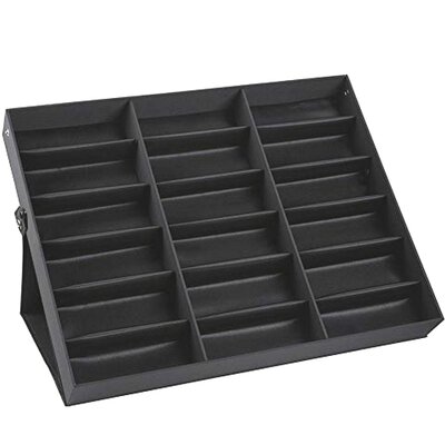 Étui à lunettes Noir avec intérieur noir 18 verres