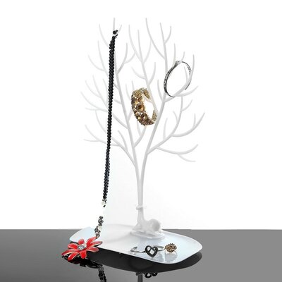 Sieradenboom Hert met groot gewei - wit - 25x15x41xcm