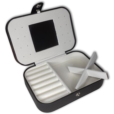 Sieraden etui / reisetui - Zwart met spiegeltje - sieradendoosje voor op reis